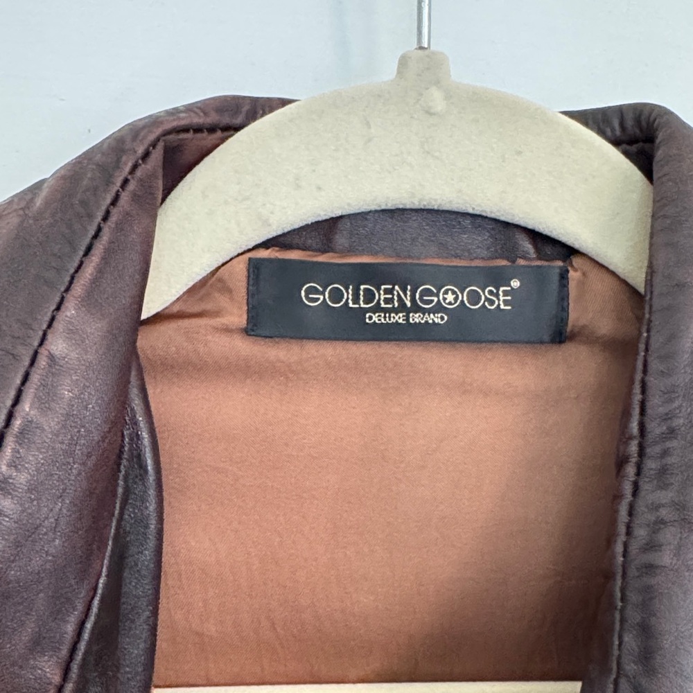Golden Goose Dark Brown Leather Jacket - Size L - Picture 3 of 17